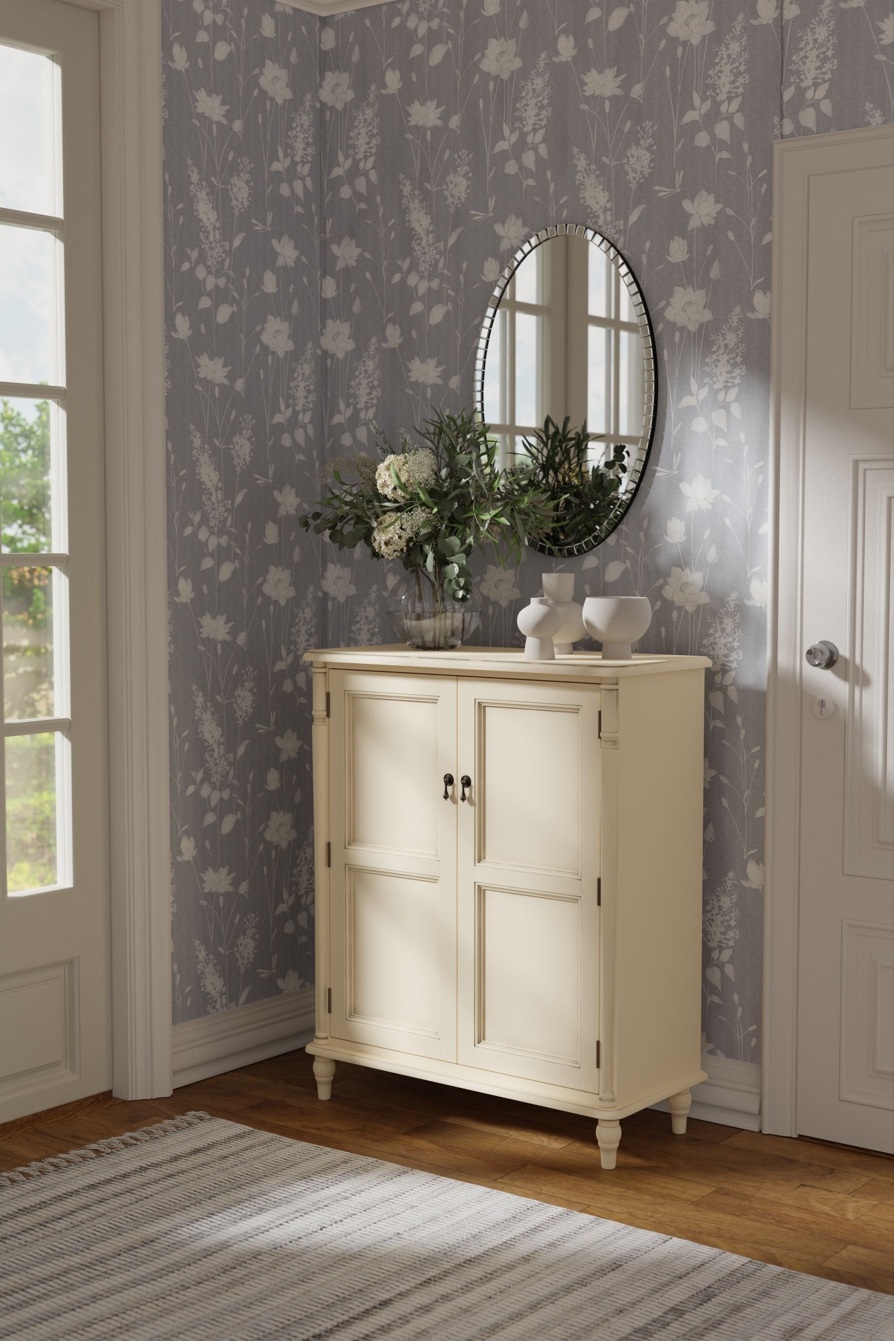 Laura Ashley Ivory Clifton 2 Door Shoe Storage Unit