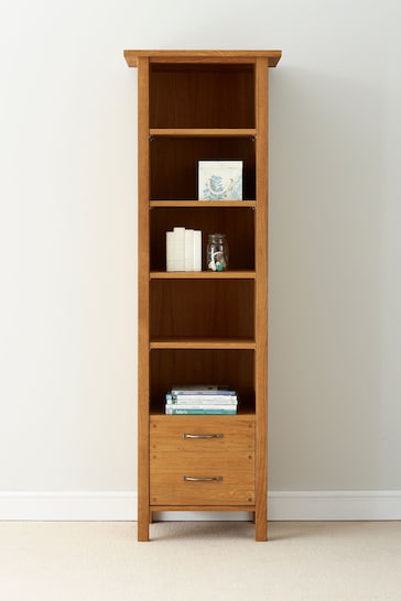 Laura Ashley Oak Milton 2 Drawer Single Bookcase