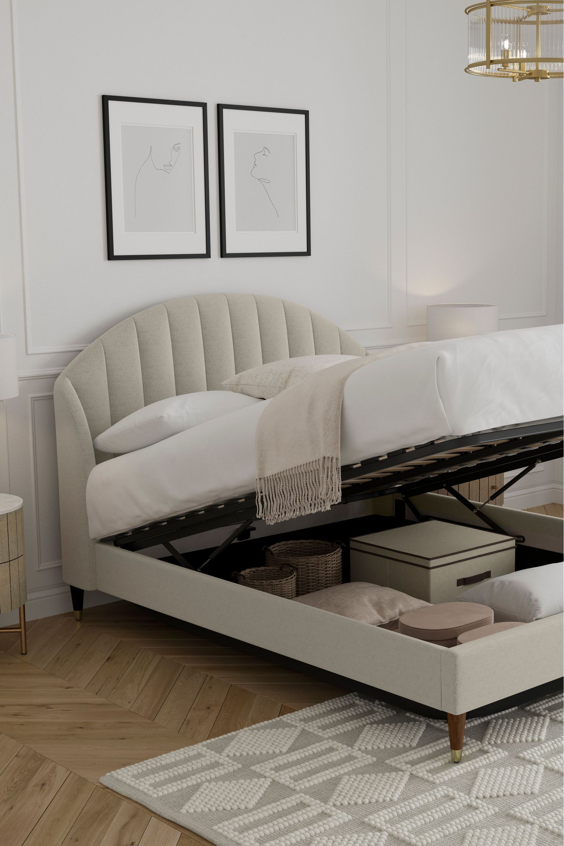Sofa bed with on sale ottoman storage