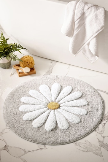 Buy Grey Daisy 100% Cotton Round Mat from the Next UK online shop