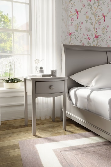 Laura Ashley Pale French Grey Broughton Bedside Table