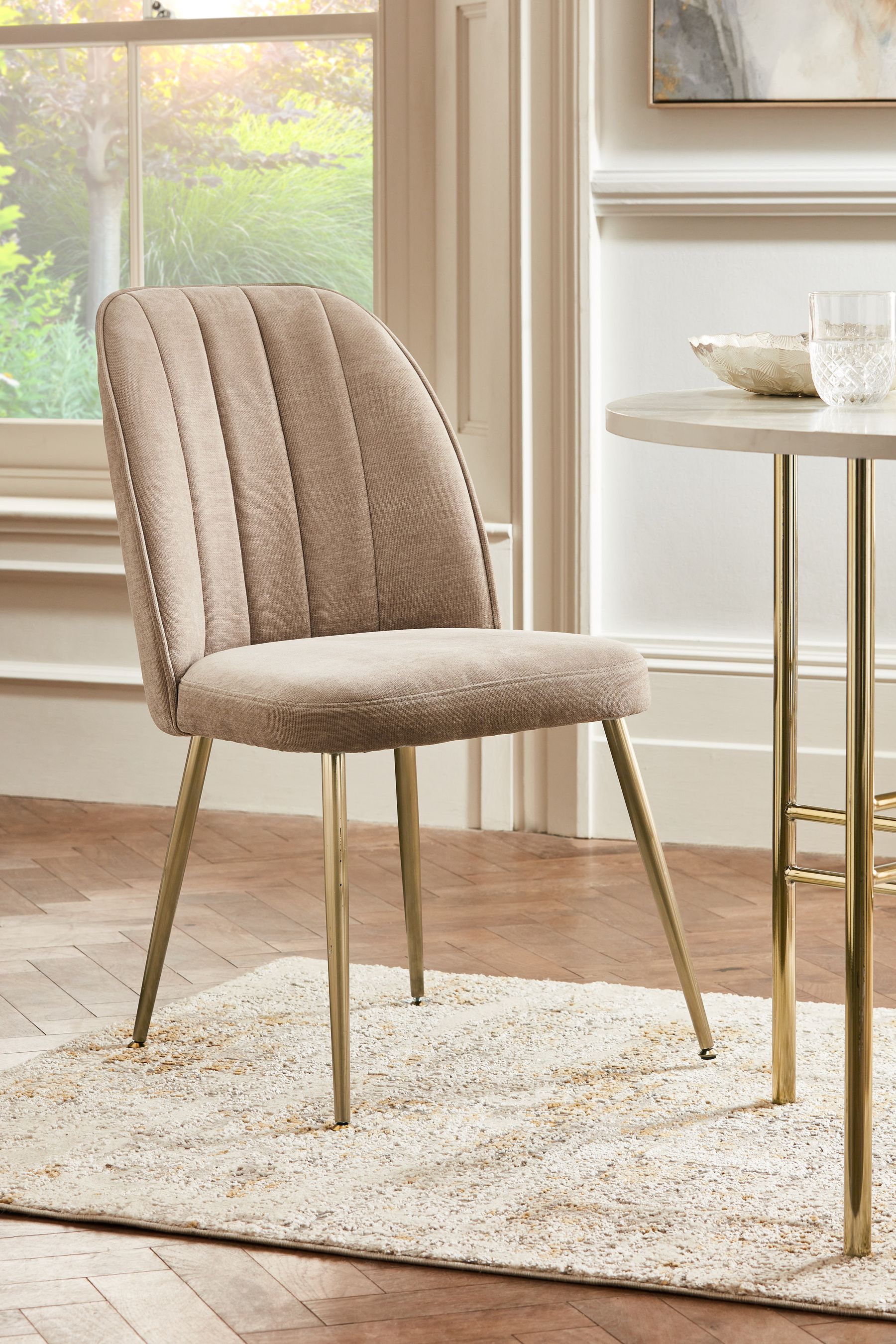 Brown and online gold chair