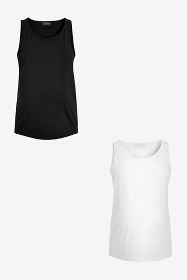 Black and White Maternity Essential Vests 2 Pack