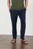 Navy Blue Relaxed Tapered Linen Blend Drawstring Trousers