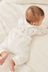 White Baby 2 Piece Velour Dungarees And Bodysuit Set (0-12mths)