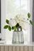 White Artificial Flowers In Glass Vase