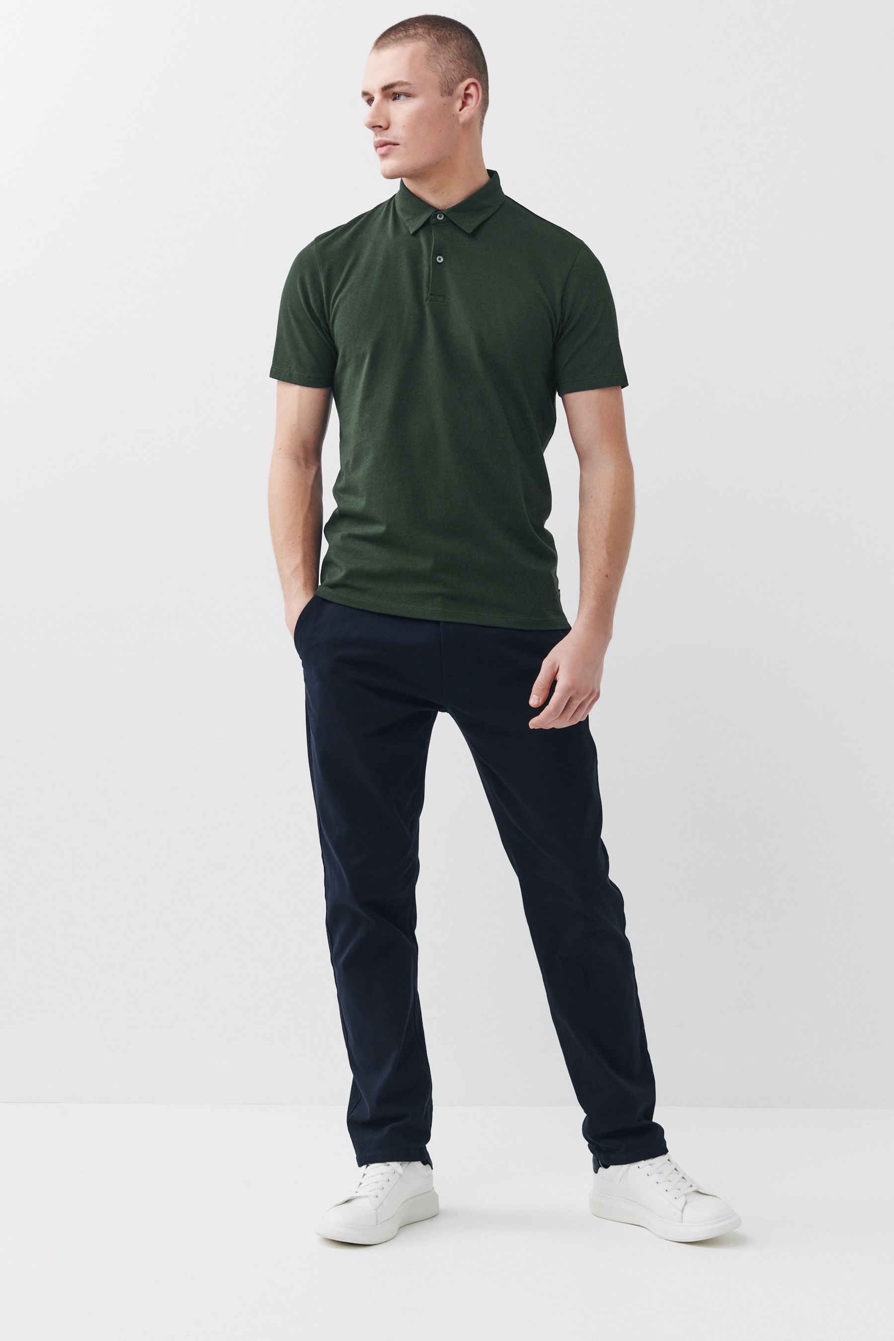 Buy Olive Green Regular Fit Polo Shirt from the Next UK online shop