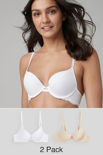 Buy Nude/White Smoothing Push-Up Plunge T-Shirt Bras 2 Pack from the Next  UK online shop