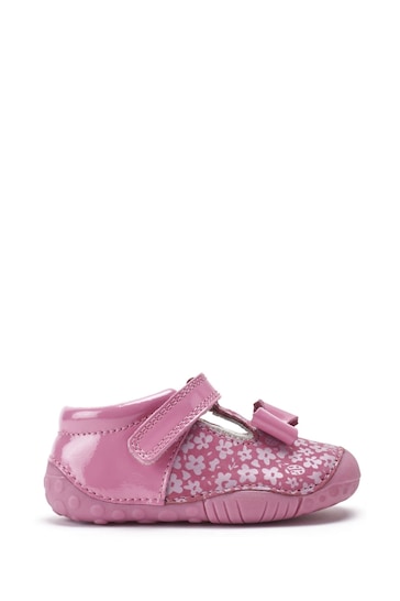 Start-Rite Wiggle Pink Leather Bow T-Bar Pre-Walker Baby Shoes F & G Fit