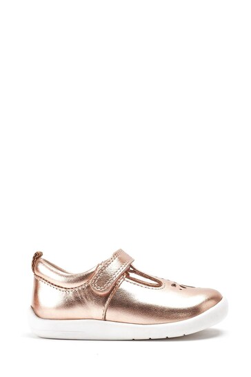 Start-Rite Puzzle Rose Gold Leather T-Bar First Shoes F & G Fit