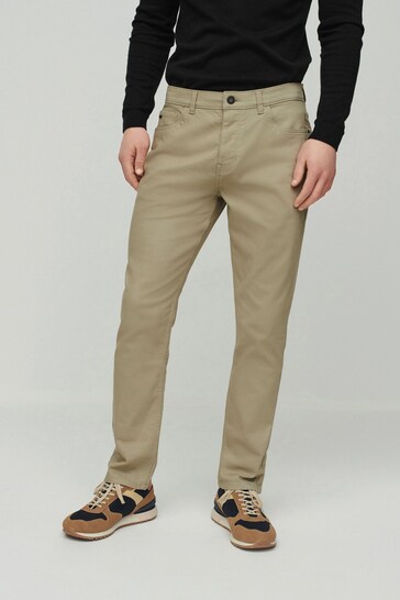 Stone Slim Soft Touch 5 Pocket Jean Style Trousers