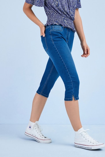 Mimi high-waist slim leg jeans in blue