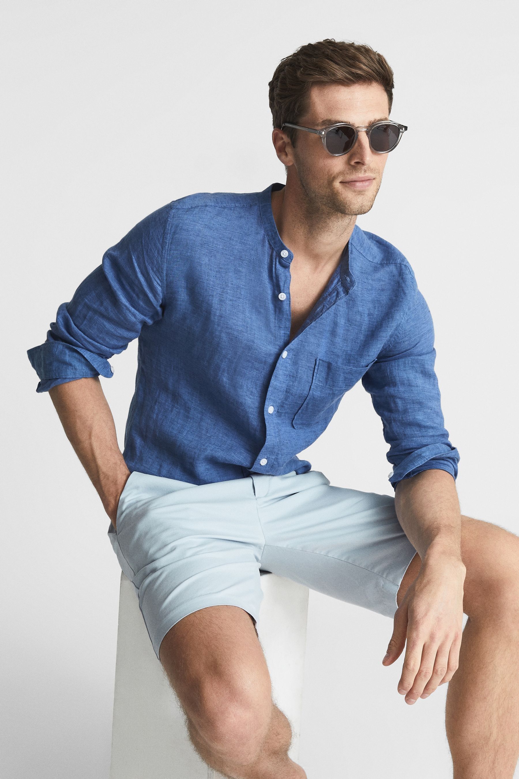 Buy Reiss Soft Blue Wicket Casual Chino Shorts from the Next UK online shop