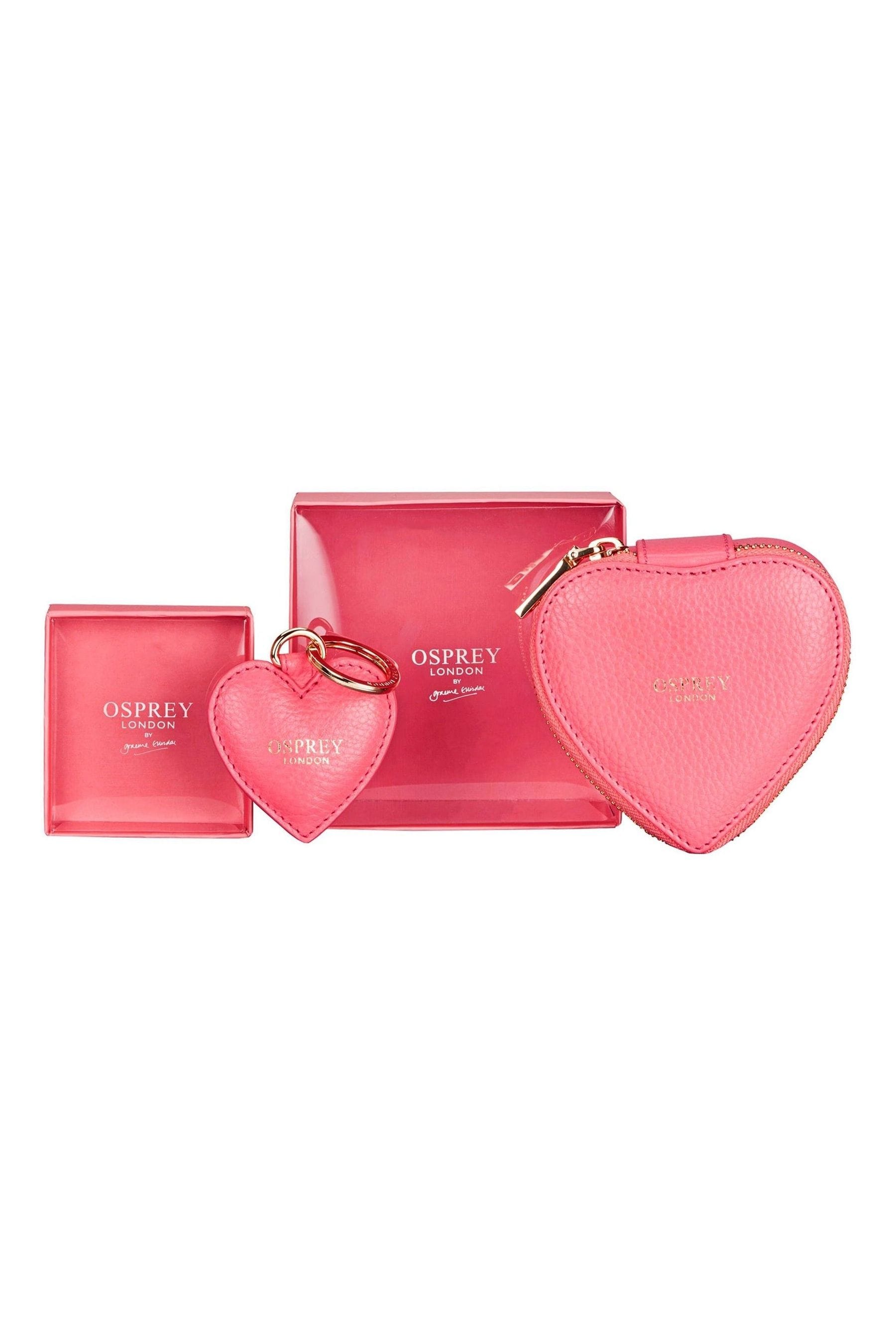 OSPREY LONDON The Tilly Heart Leather Trinket and Keyring Gift Set