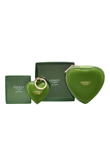 OSPREY LONDON The Tilly Heart Leather Trinket and Keyring Gift Set