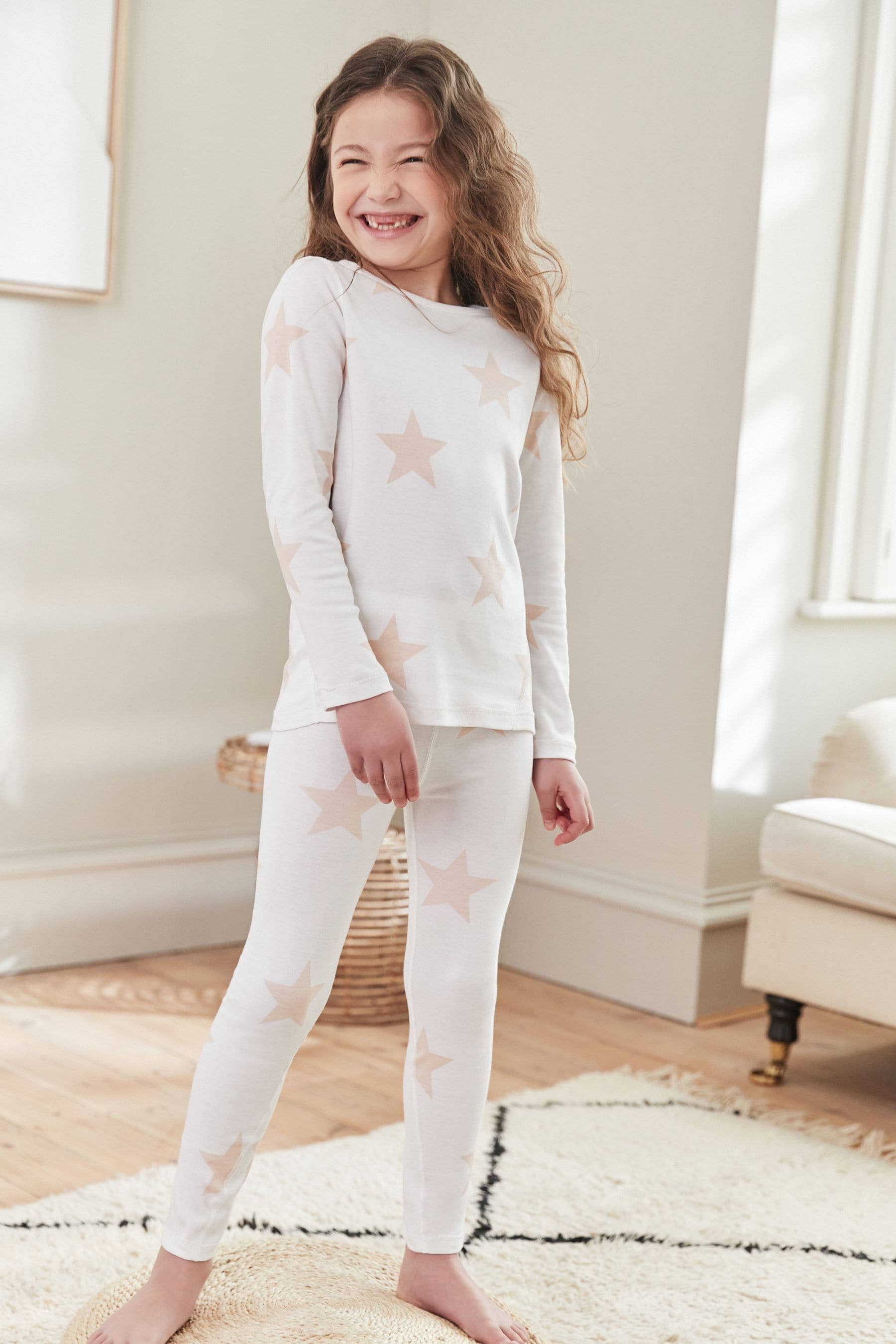Buy Pink/White Star 2 Pack Kind To Skin Pyjamas Set (12mths-12yrs) from ...
