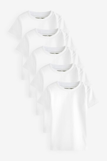 White 5 Pack Short Sleeve T-Shirts (3mths-7yrs)