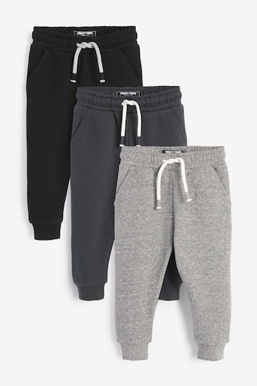 Buy Monochrome Soft Touch Joggers 3 Pack (3mths-7yrs) from the Next UK ...