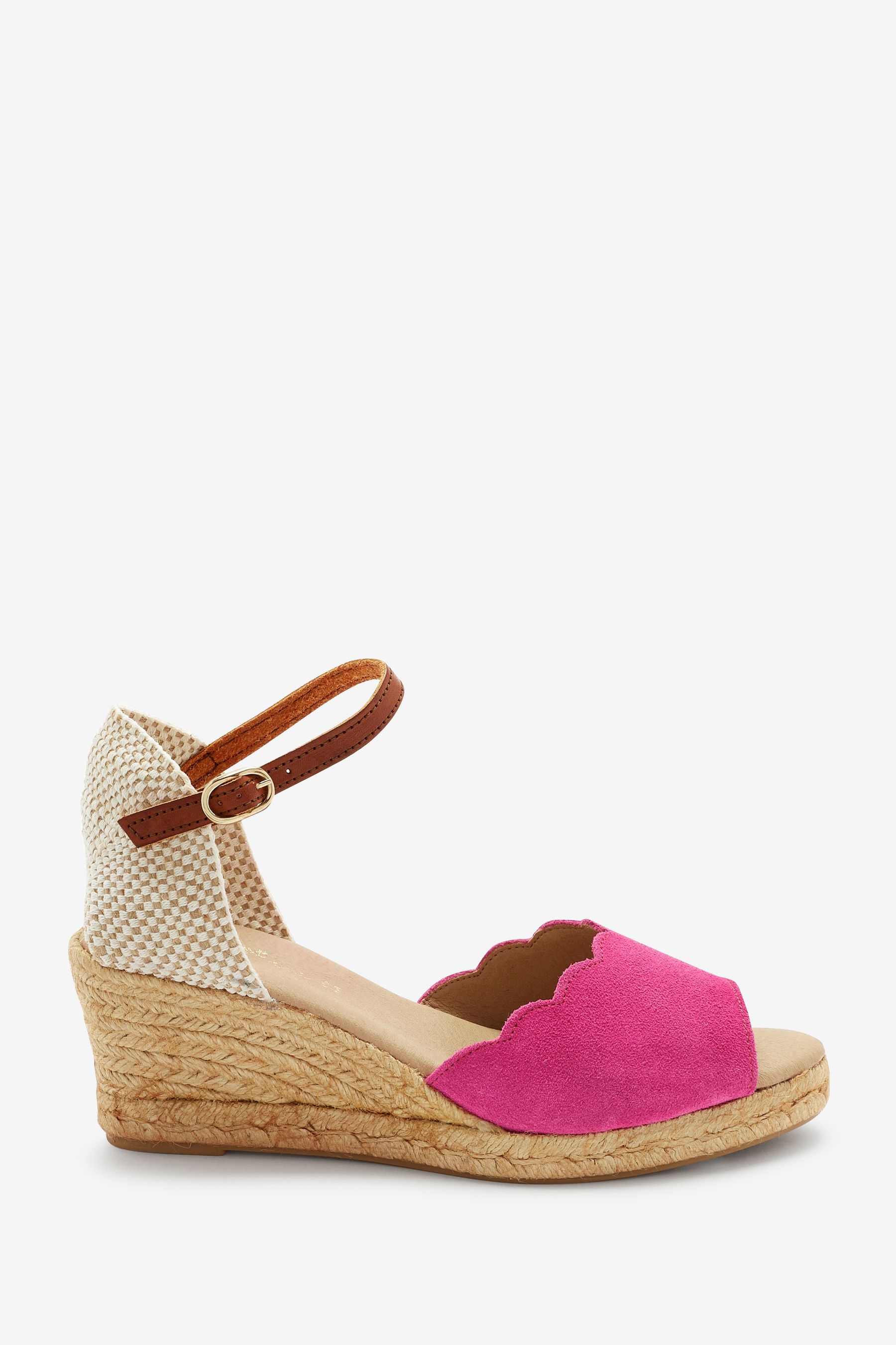 Buy Pink Forever Comfort® Scalloped Peep Toe Wedges from the Next UK ...