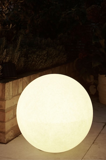 Grey Concrete Effect Solar Light Sphere