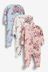 Pastel Floral Baby Sleepsuits 3 Pack (0mths-2yrs)