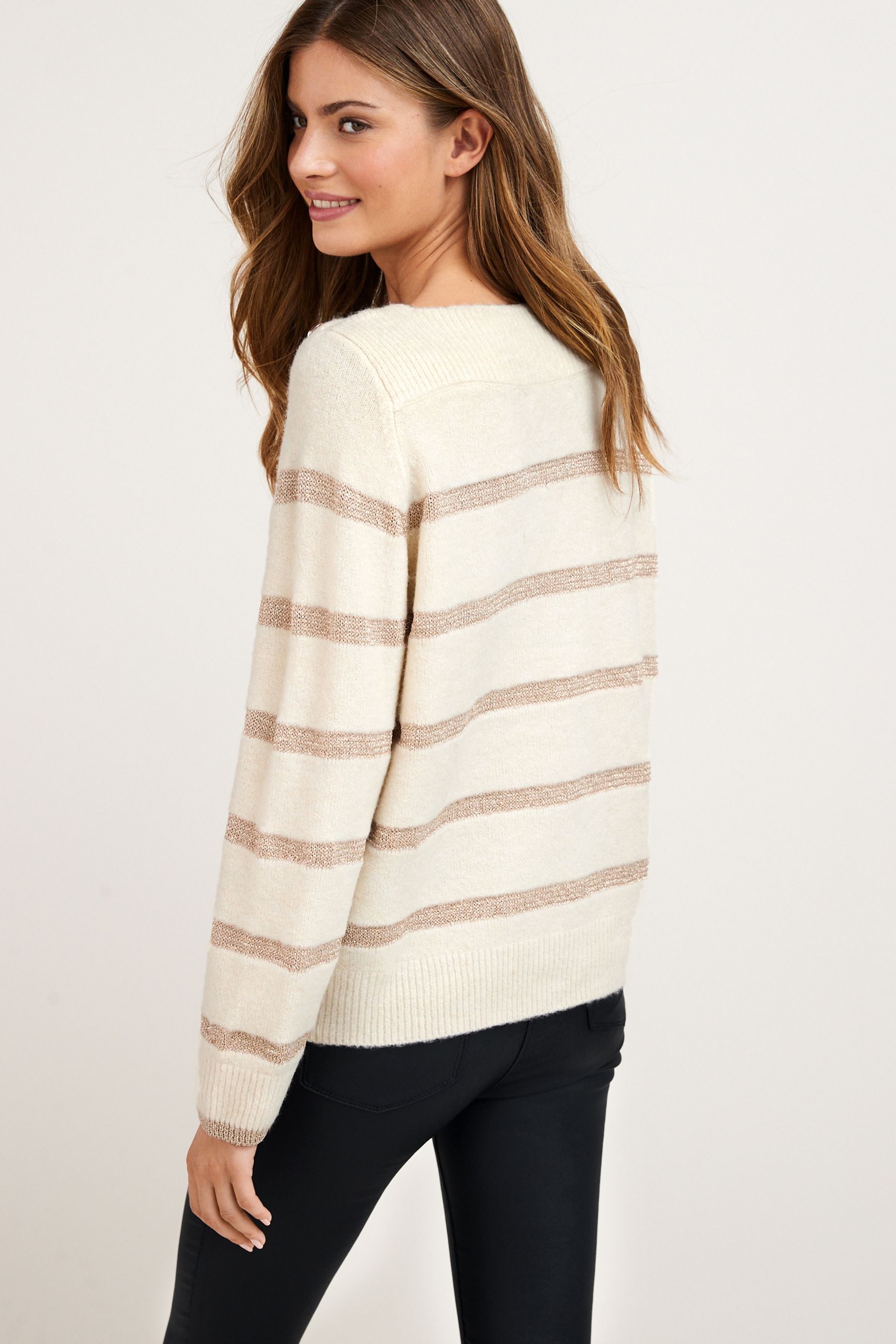 Buy Gem Button Sparkle Stripe Jumper from Next Ireland