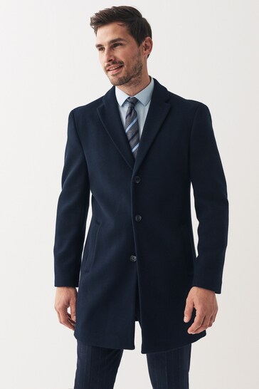 Navy Blue Epsom Overcoat