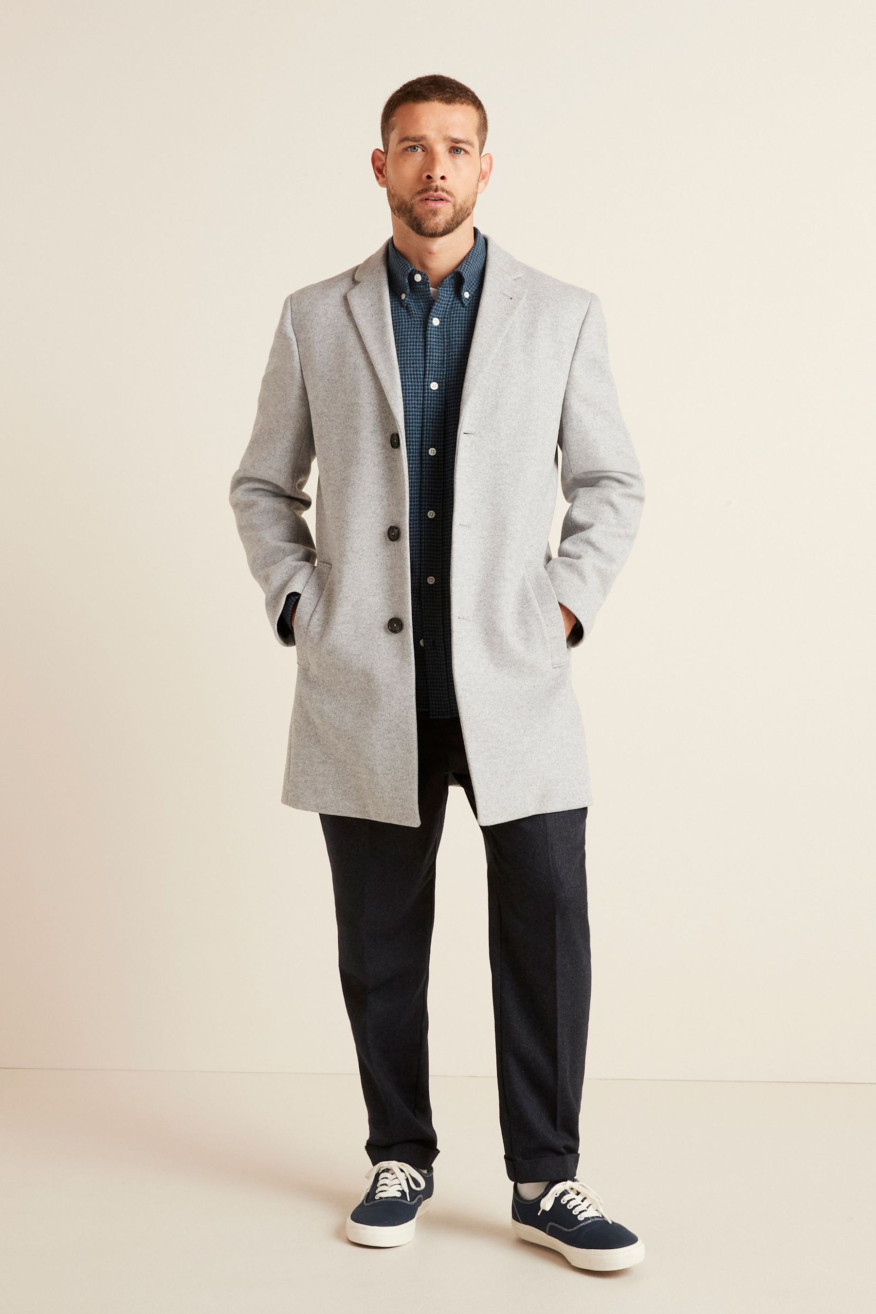 Light Grey Epsom Overcoat