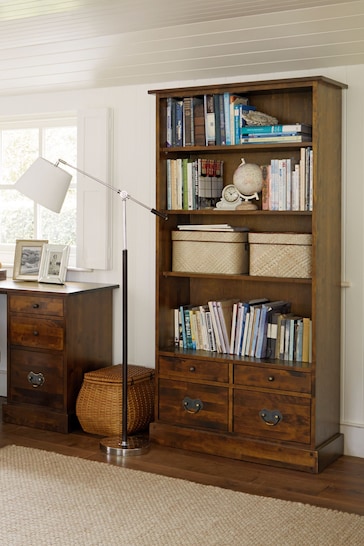 Laura Ashley Dark Chestnut Garrat 4 Drawer Single Bookcase