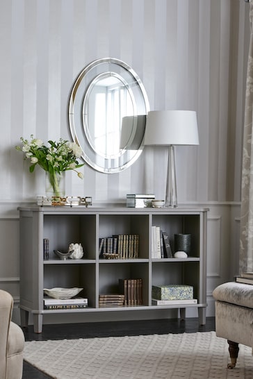 Laura Ashley Pale Charcoal Henshaw Low Bookcase