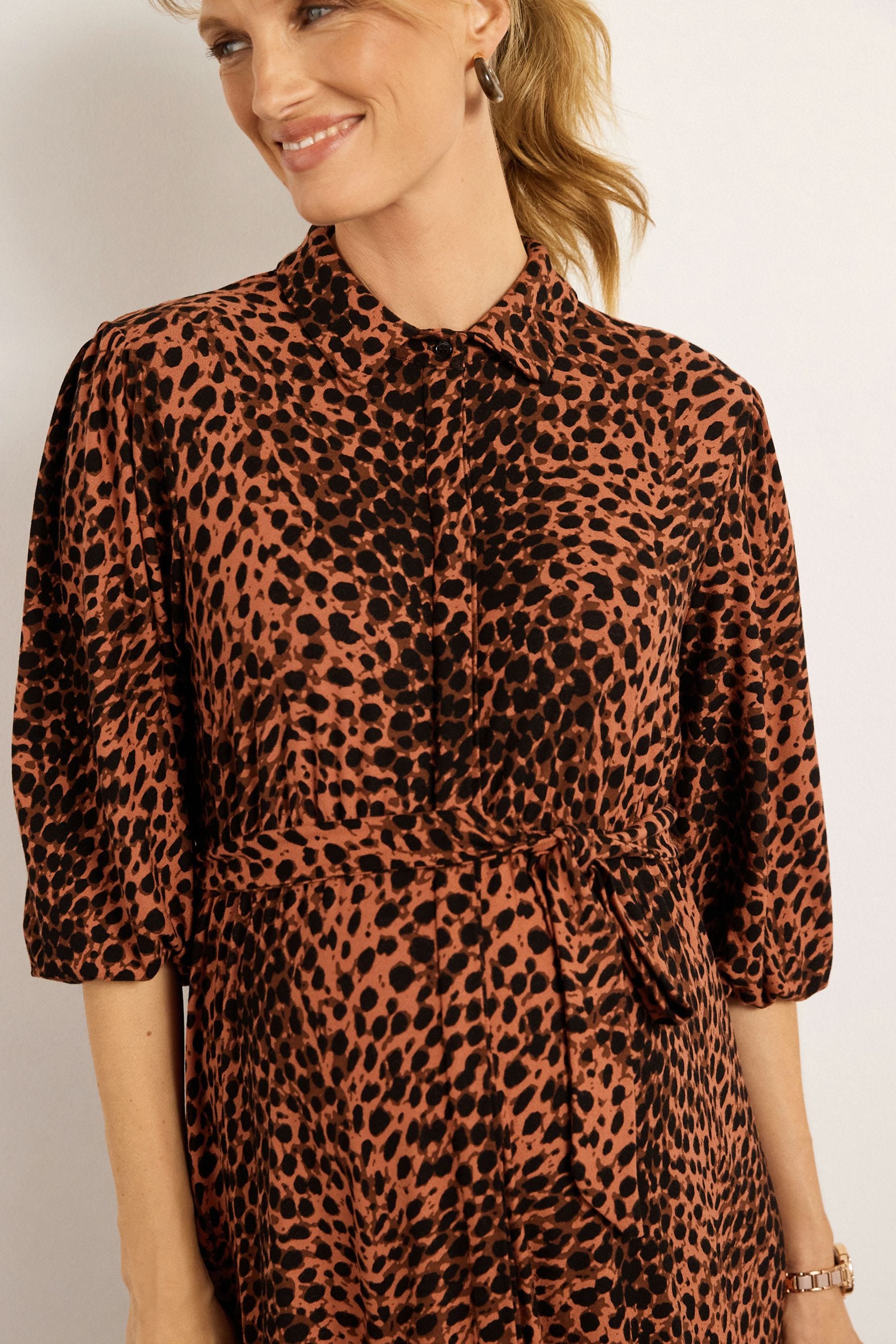 Animal print shirt dress next store
