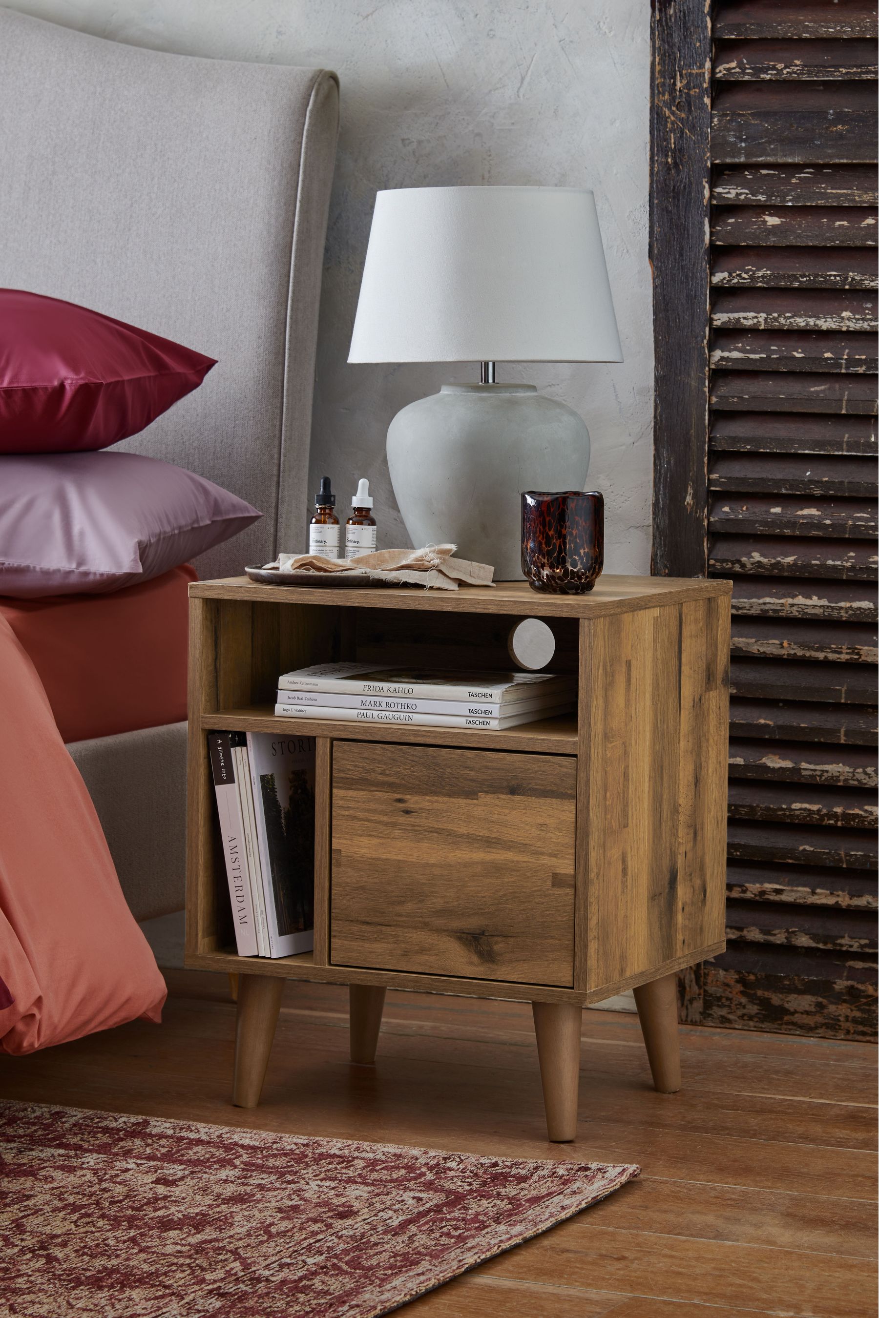 Next oak store bedside tables