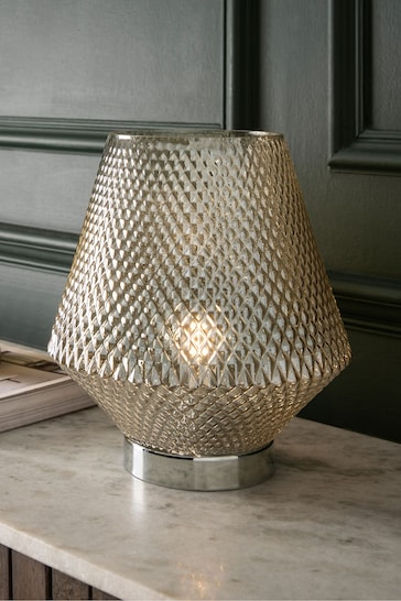 Champagne Gold Battery Operated Large Tapered Ambient Lamp