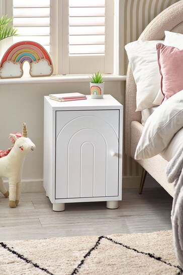 White Rainbow Kids Wooden Bedside Table