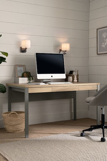 Dove Grey Malvern Oak Effect Large Desk