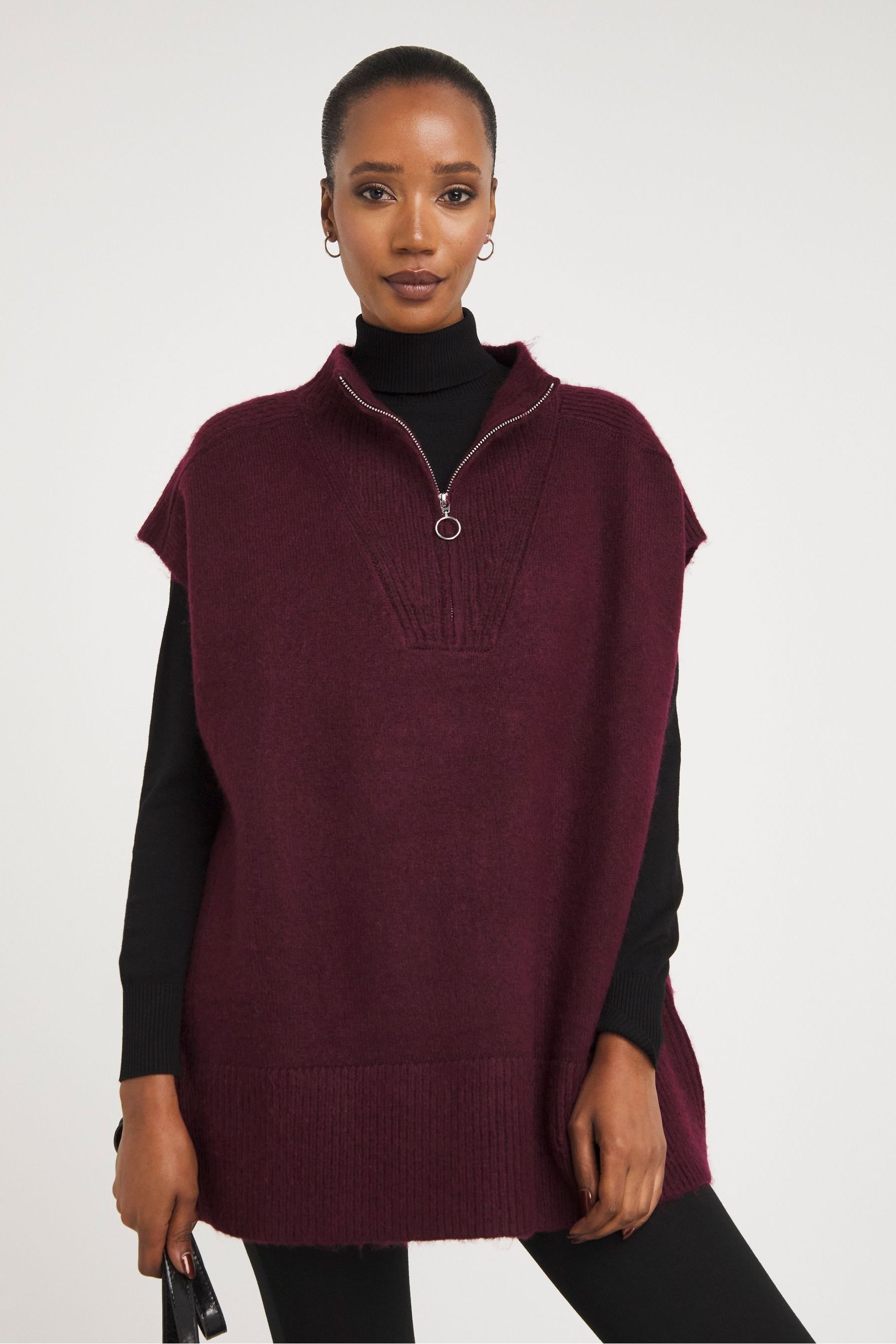 Sleeveless sales poncho sweater