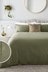 Olive Green Collection Luxe 300 Thread Count 100% Cotton Sateen Satin Stitch Duvet Cover And Pillowcase Set