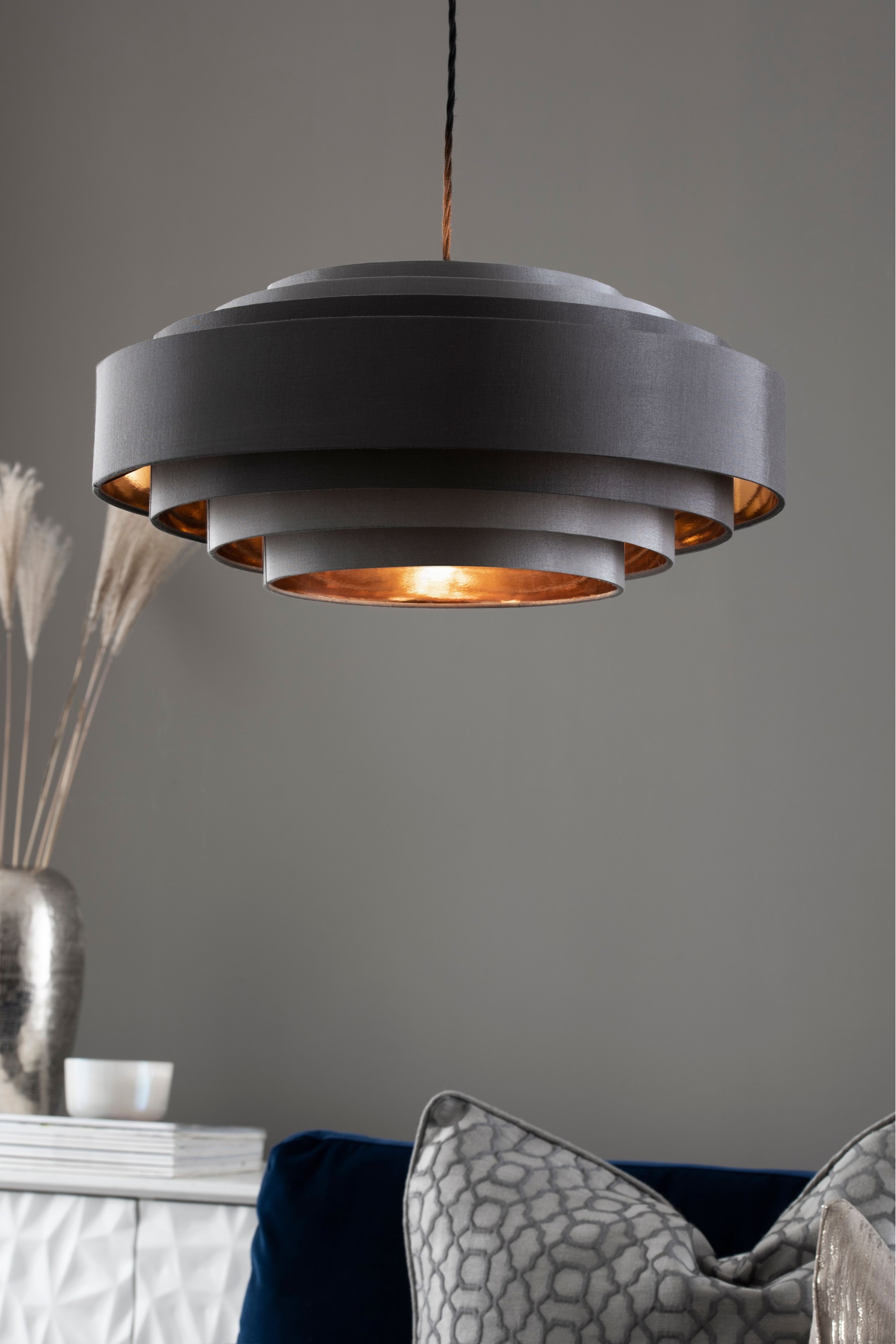 Grey and hot sale copper lampshade