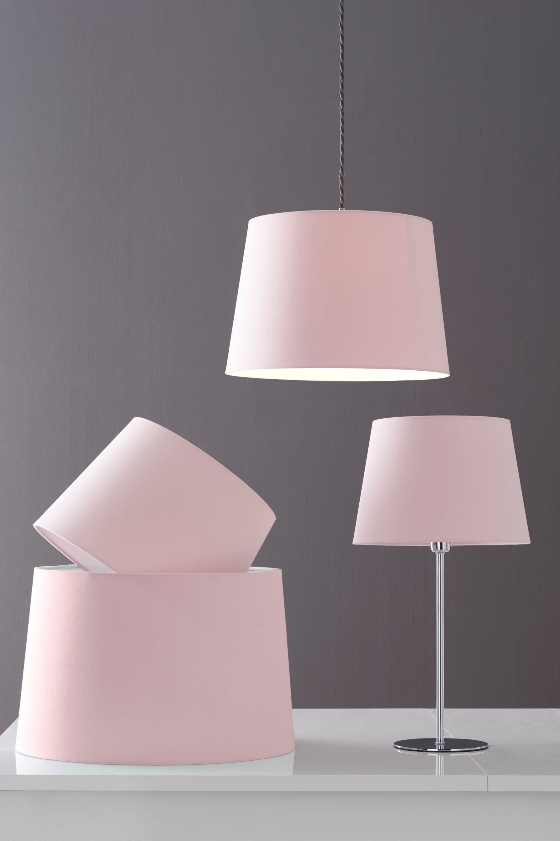 Pink shade sales table lamp