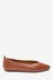Tan Brown Signature Leather Ballerina Shoes