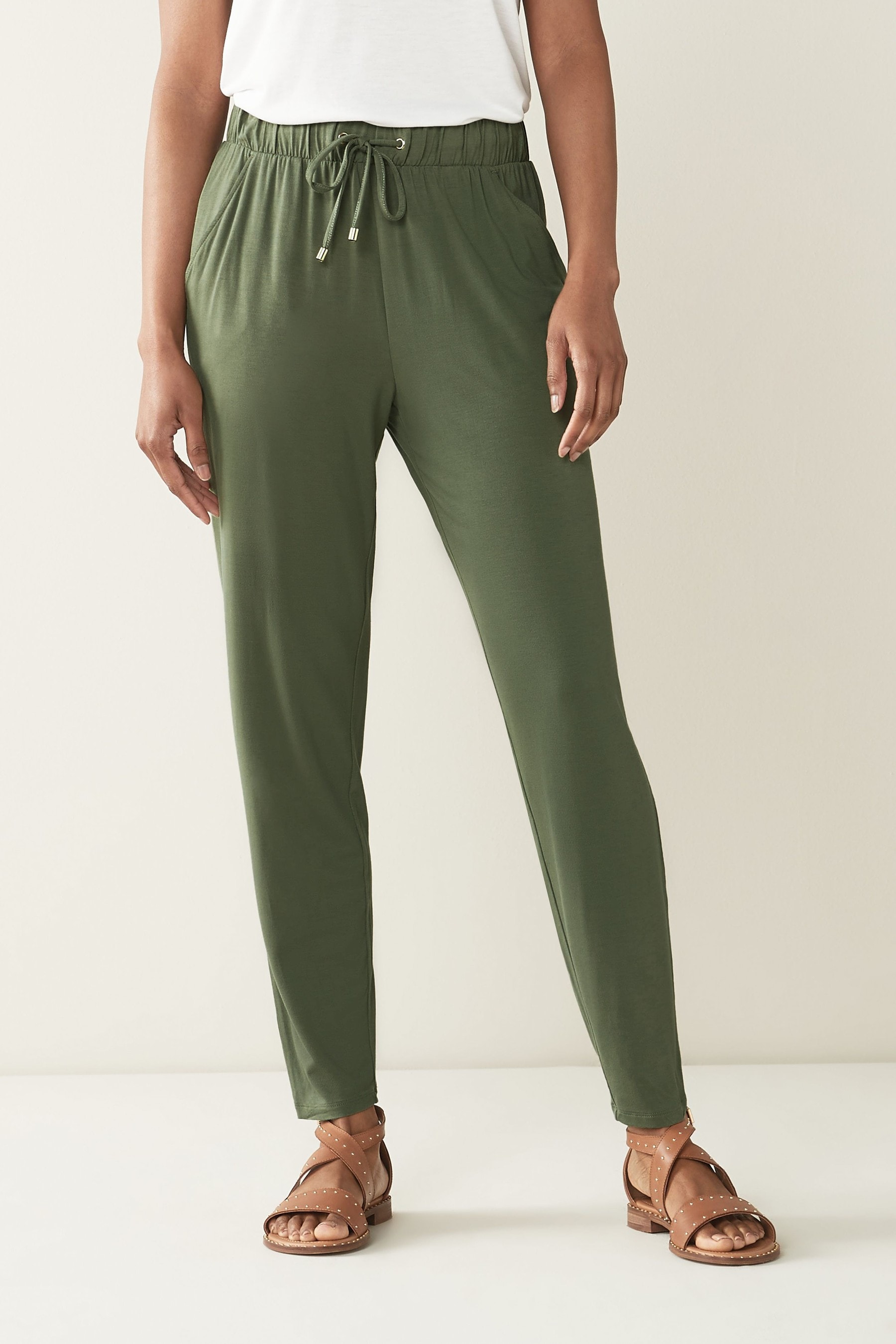 Khaki Green Jersey Joggers