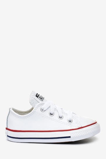 Converse White Chuck Taylor Leather Infant Trainers