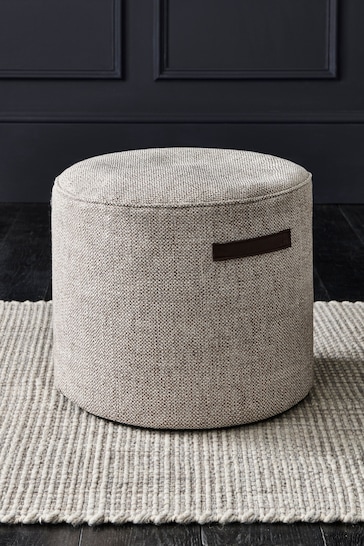 Mid Natural Chunky Weave Pouffe With Handles
