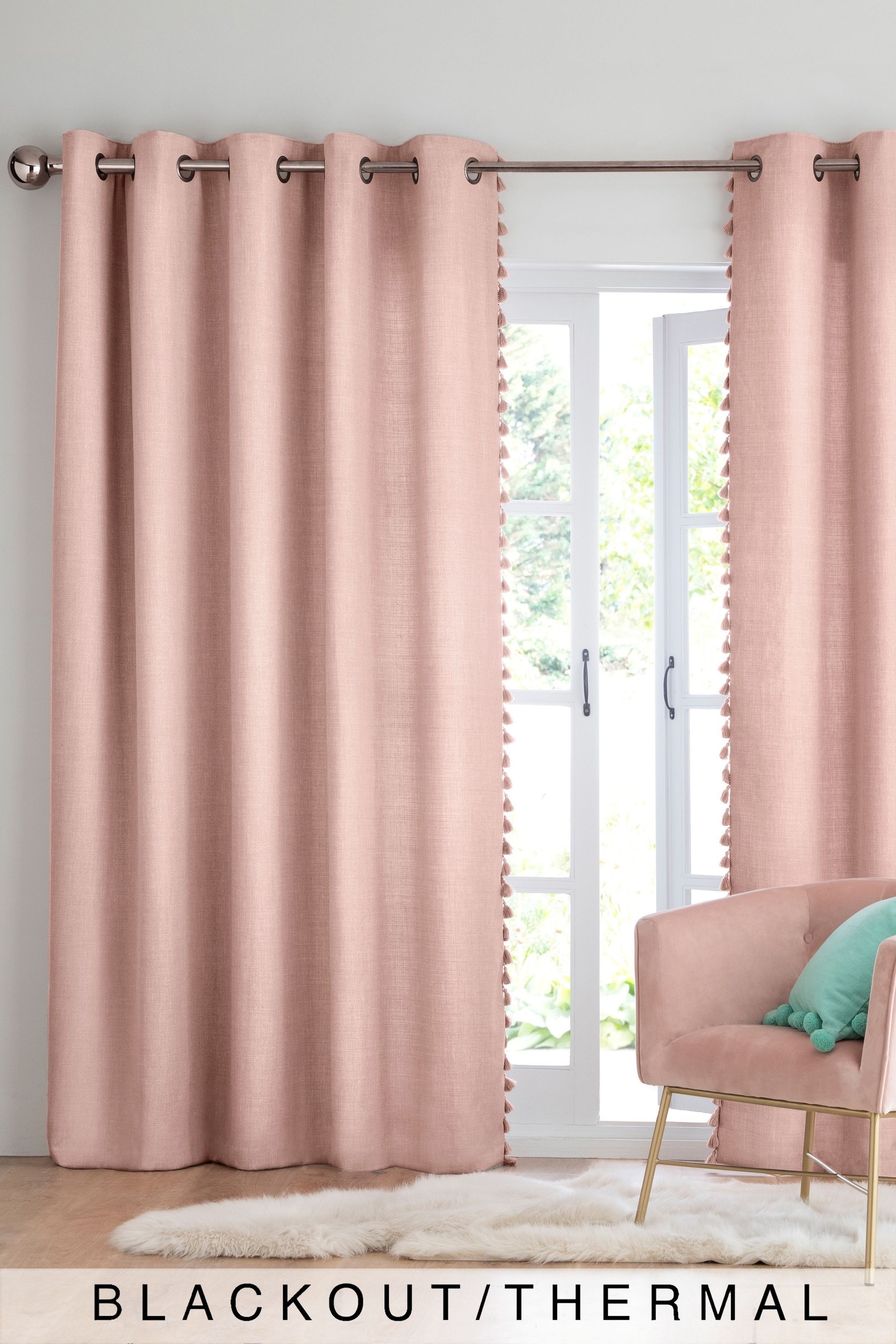 Buy Textured Tassel Curtains from the Next UK online shop