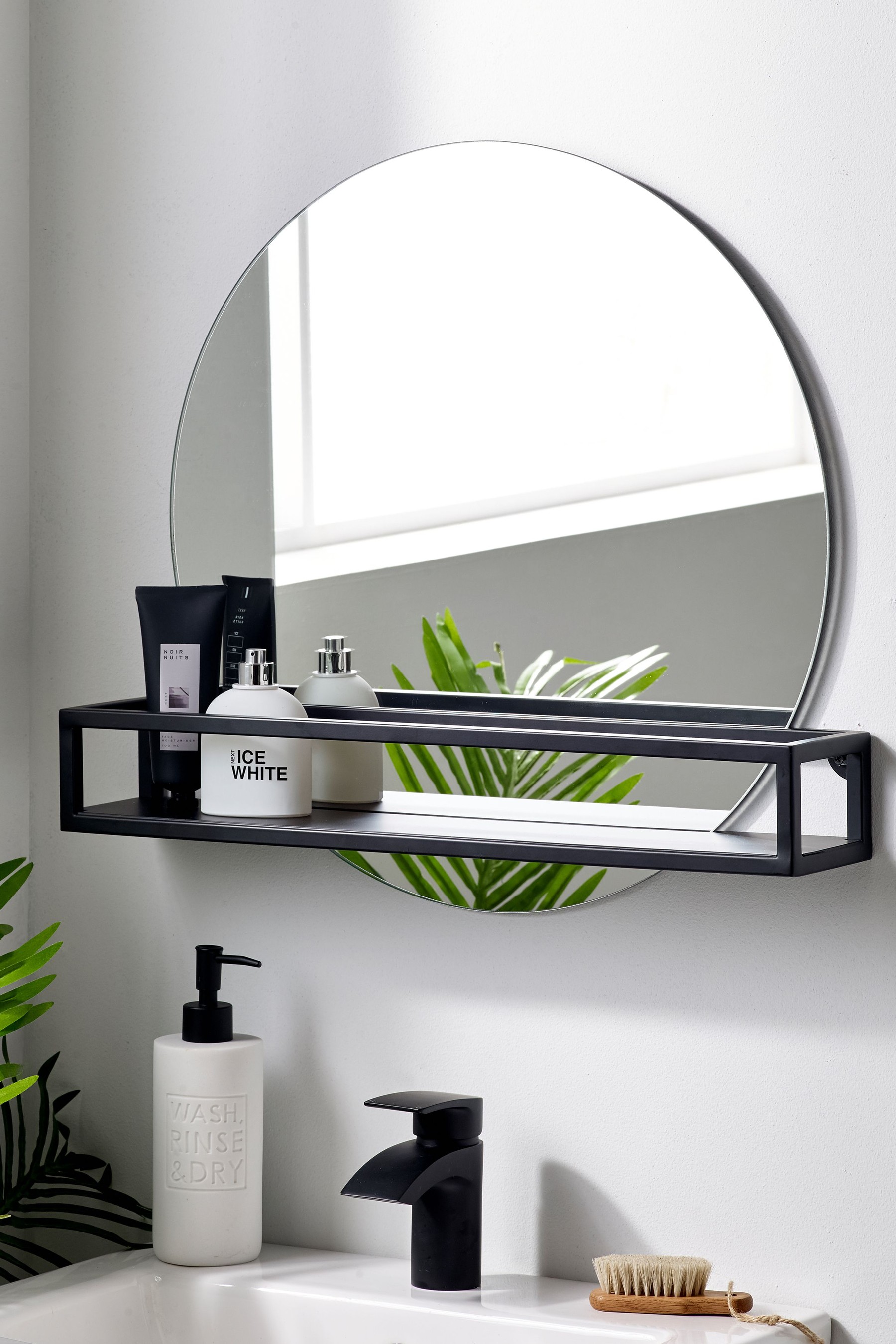 Buy Black Shelf Wall Mirror from Next Ireland