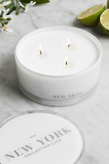 Jasmine & Orange Blossom Collection Luxe New York Large 3 Wick Scented Candle