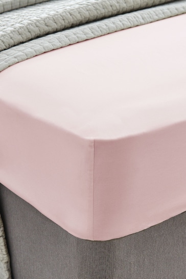 Laura Ashley Blush Pink 400 Thread Count Cotton Fitted Sheet