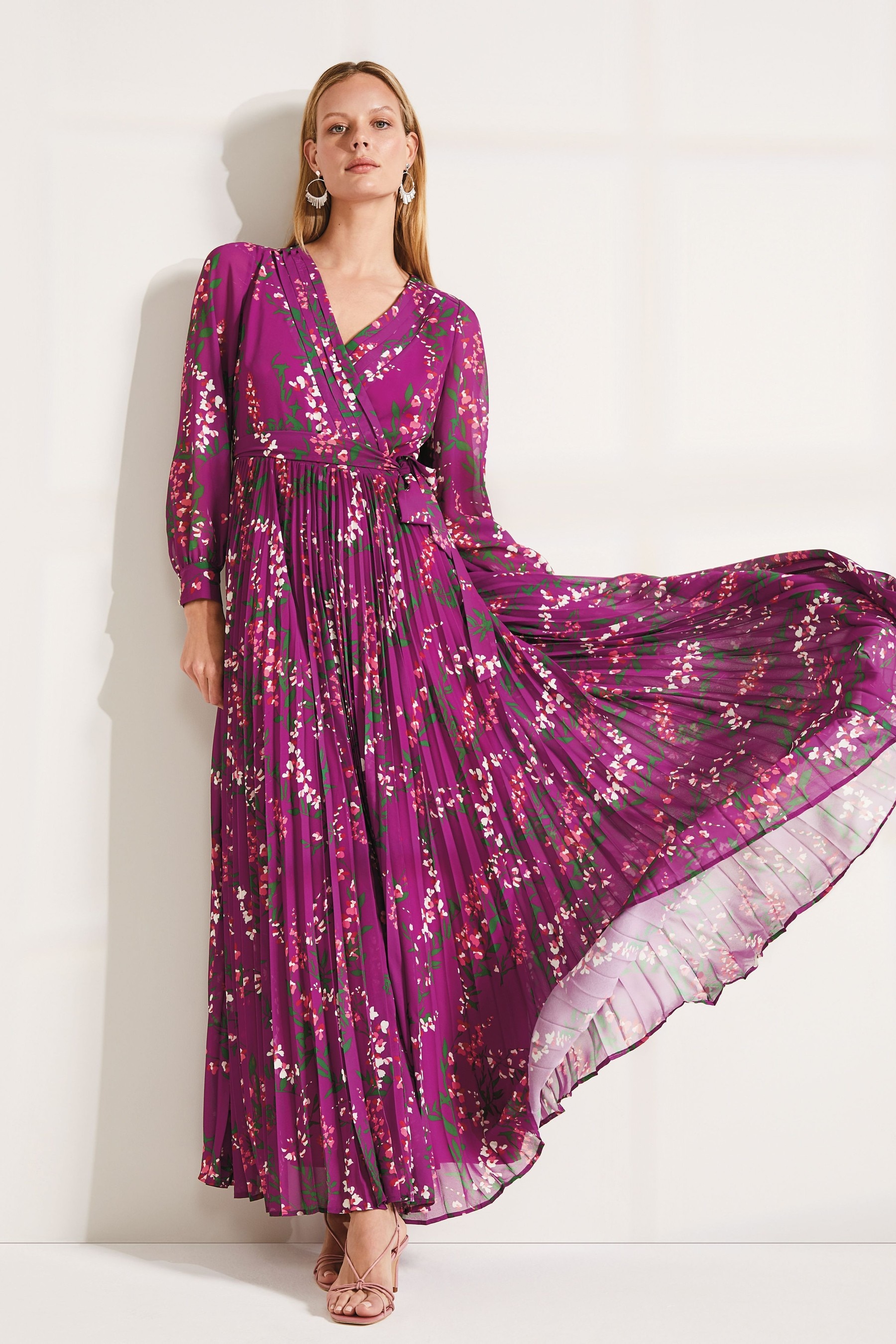Carmen pleated maxi dress hot sale