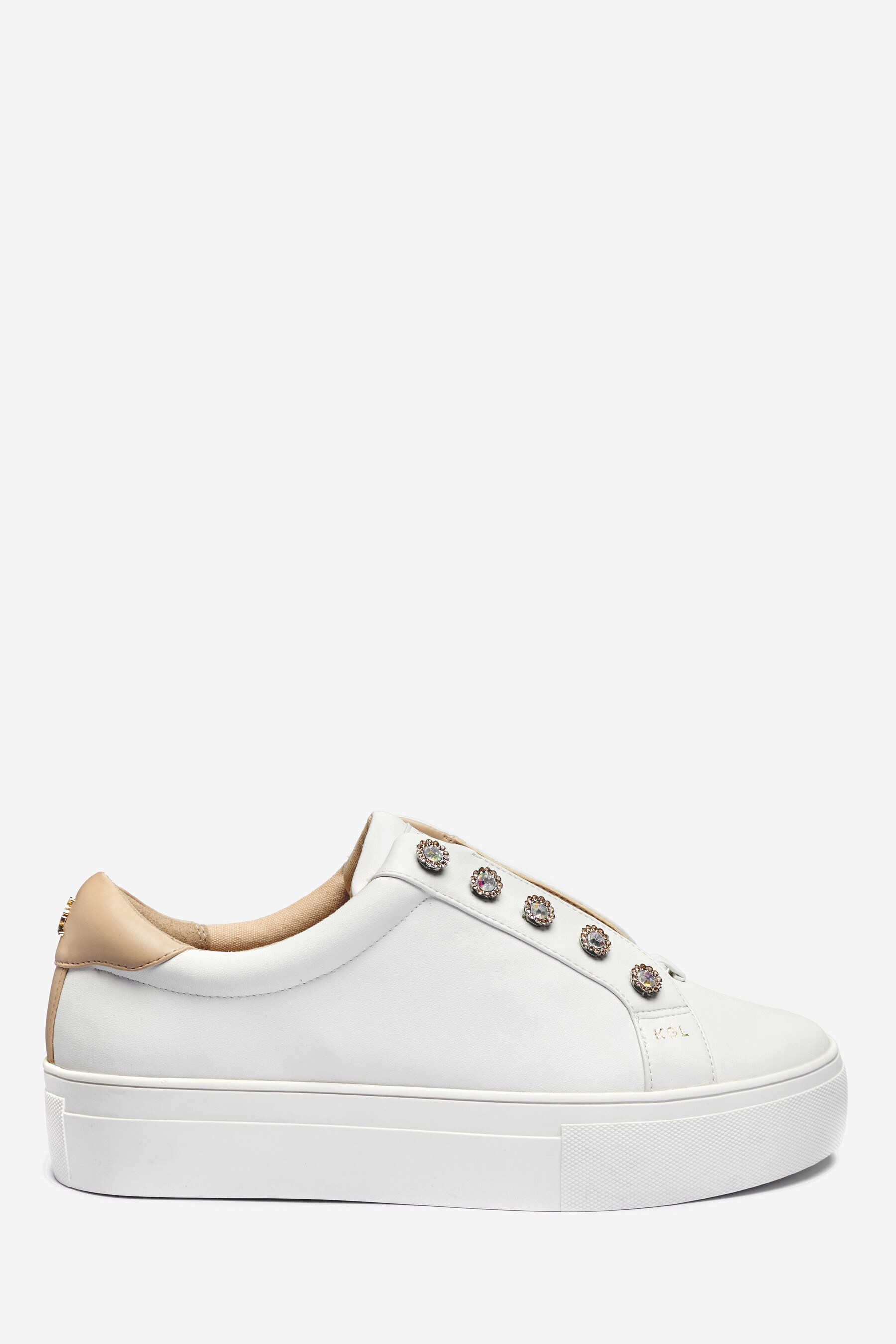 kurt geiger white platform trainers