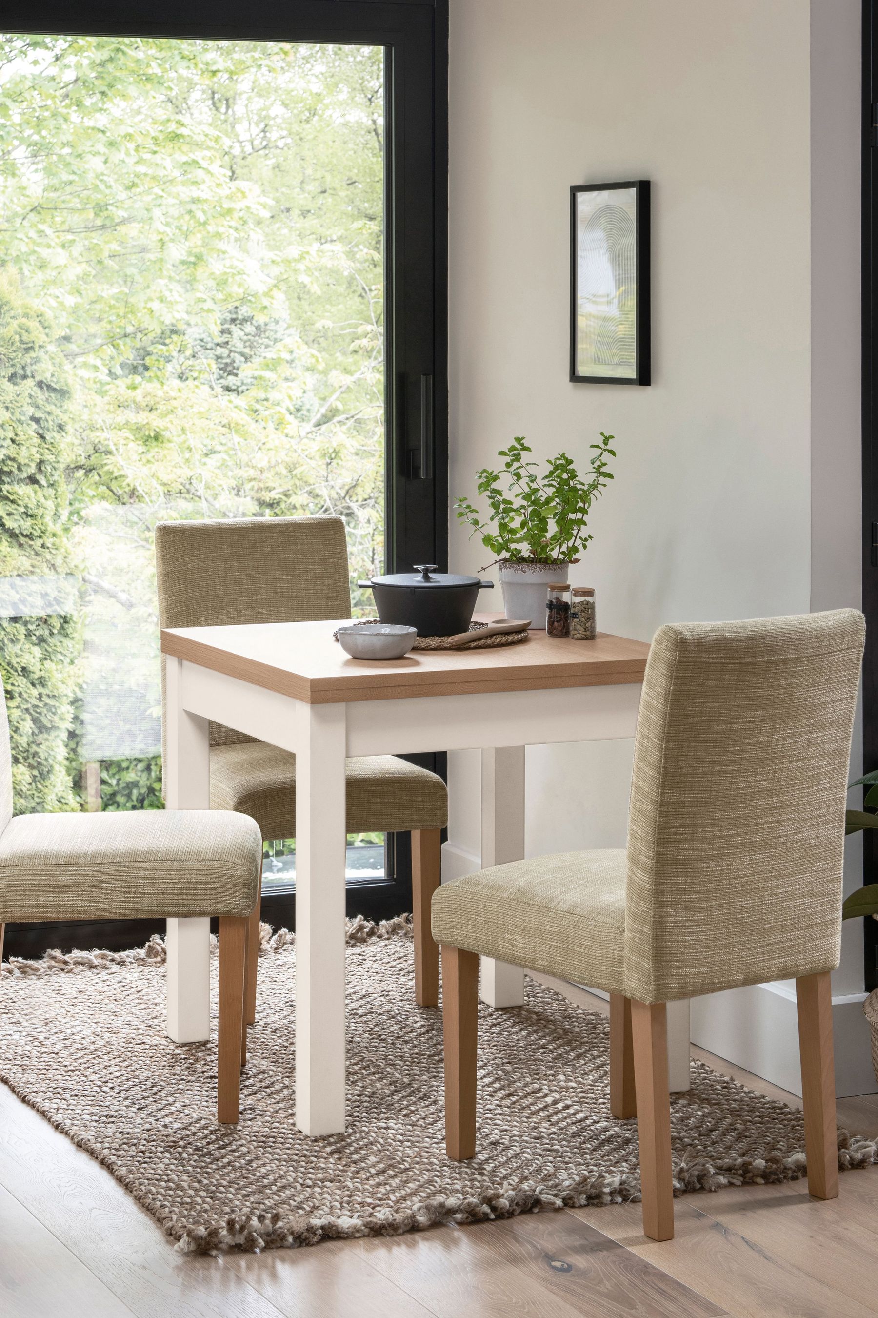 Cream extending deals dining table